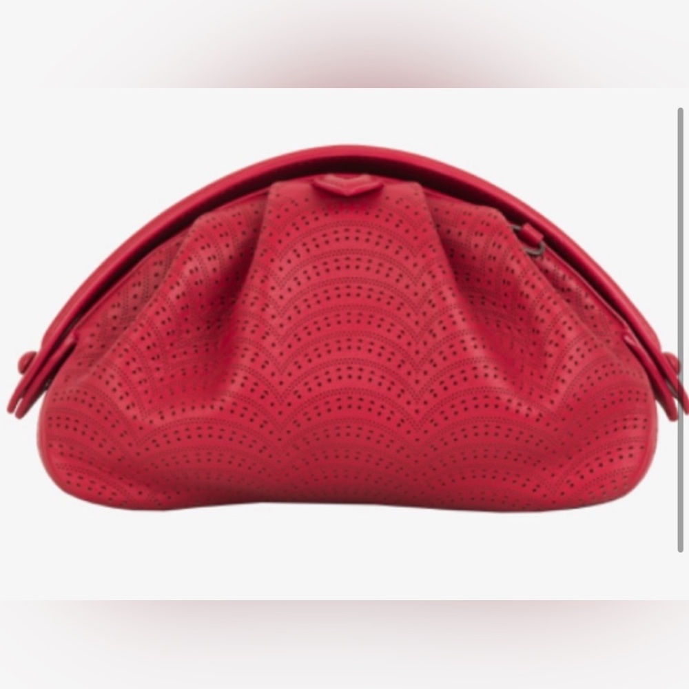 Alaia red classic pouch clutch